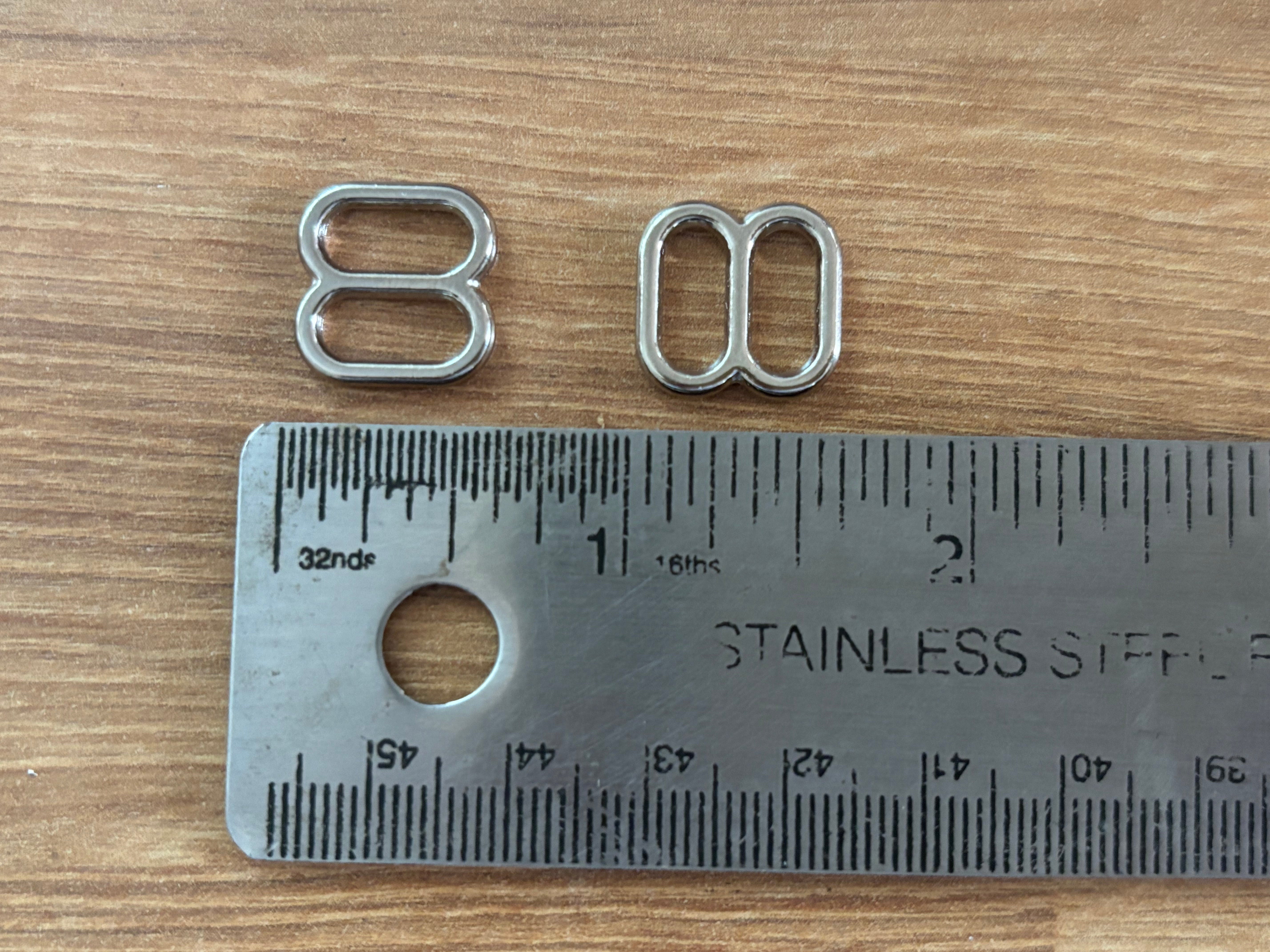 25/100x 3/8'' (10mm) Wide Mouth Metal Round Triglides Webbing Slides-Heavy duty