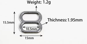 25/100x 3/8'' (10mm) Wide Mouth Metal Round Triglides Webbing Slides-Heavy duty