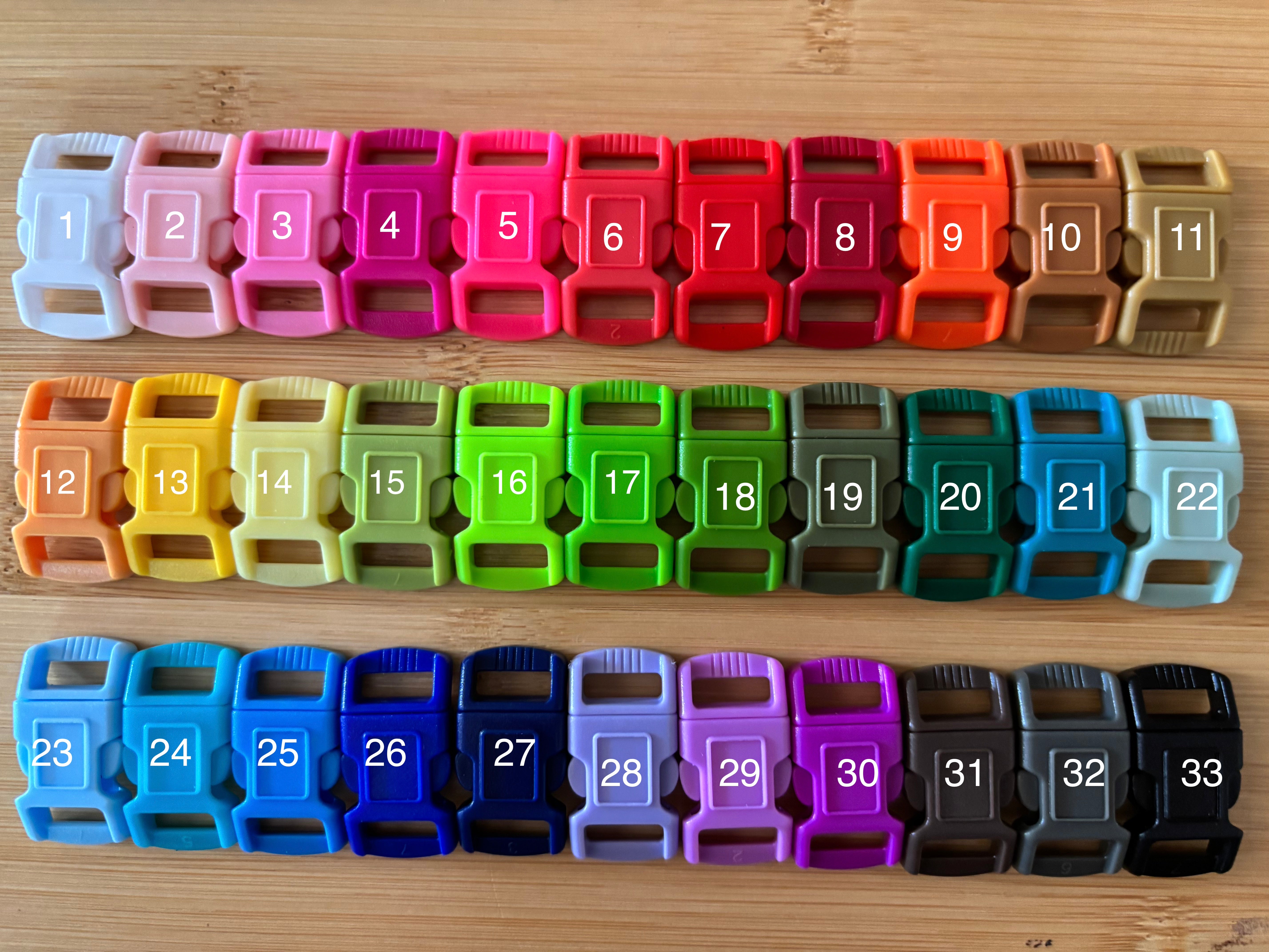 100x Contoured Cat Collar Safety Breakaway Plastic Buckle  A 33 Colors