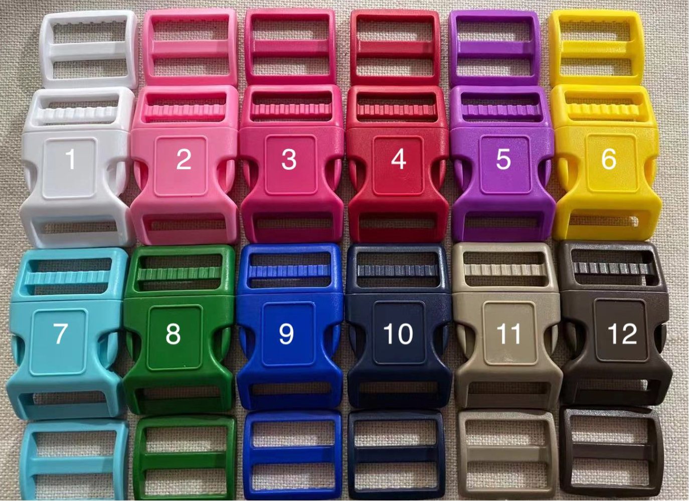 25x 1.5'' (38mm) Dog Collar Hardware Color Buckle & Triglides