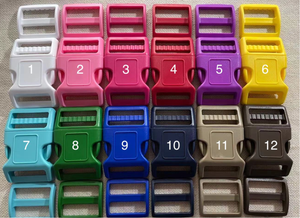 25x 1.5'' (38mm) Dog Collar Hardware Color Buckle & Triglides