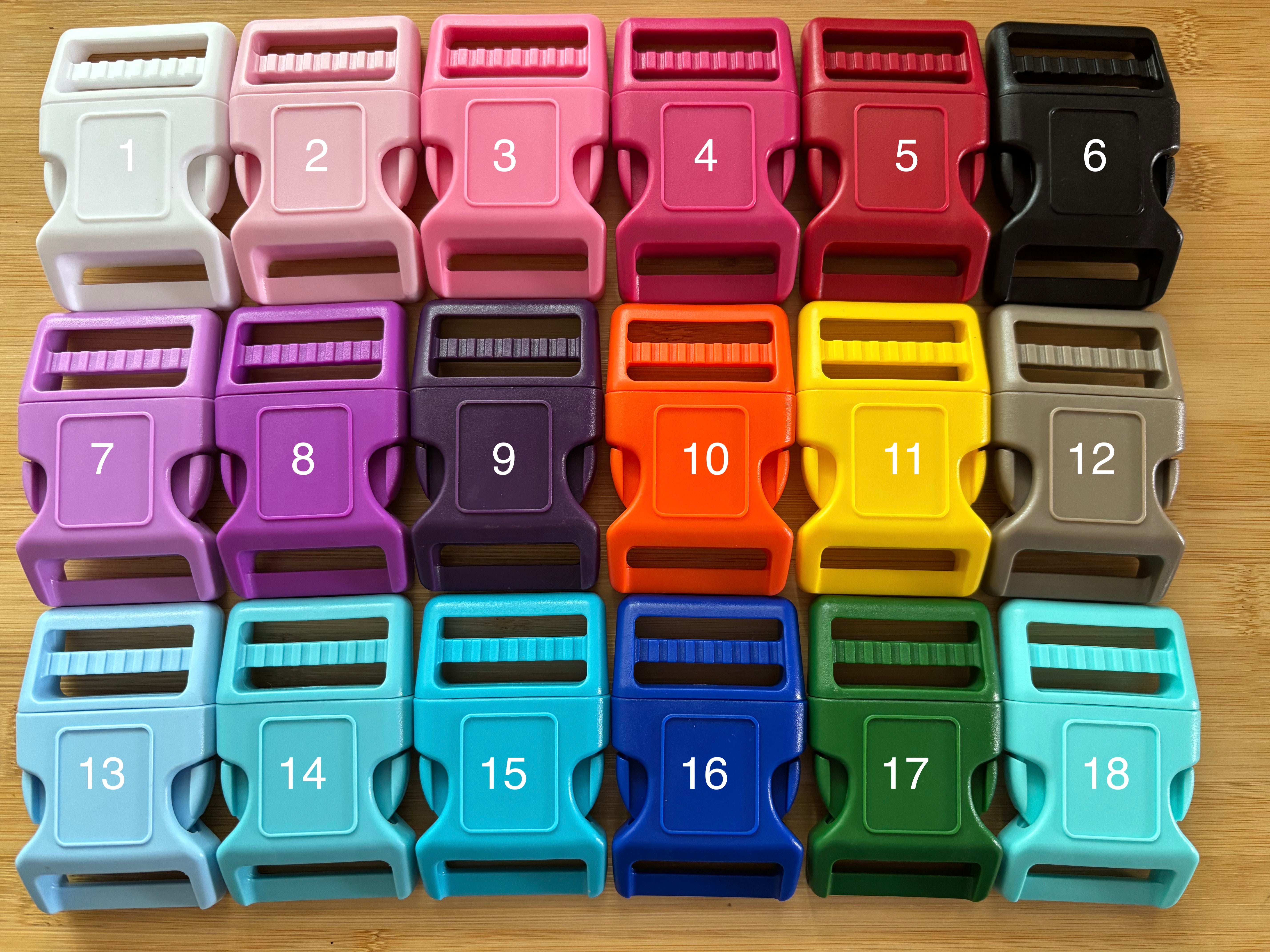 25x 1.5'' (38mm) Curved Dog Collar Color Plastic Buckle