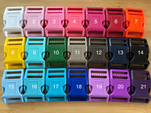 1.5'' (38mm) Curved Dog Collar Plastic Buckle, Mix 21 Colors