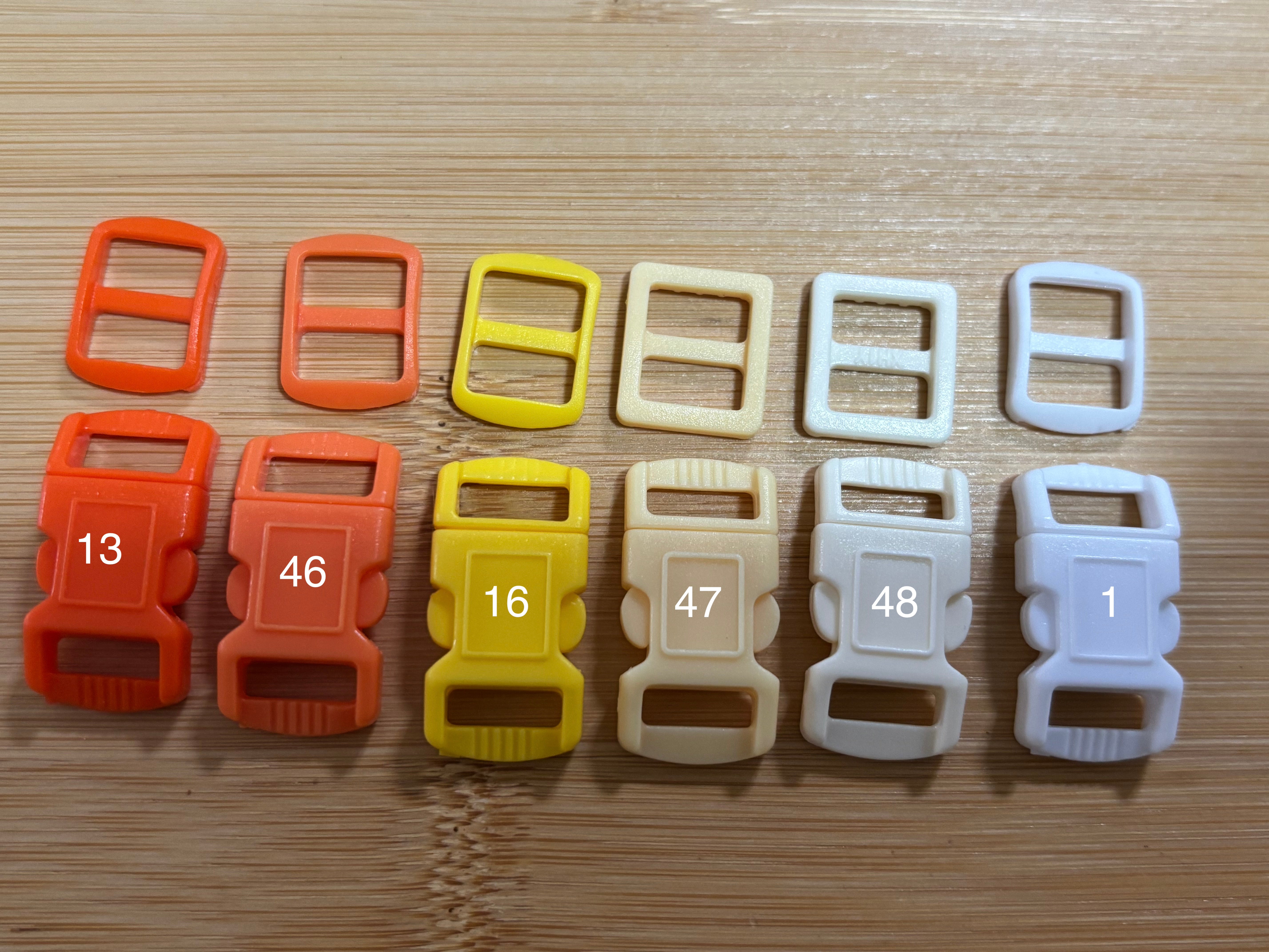 100x Contoured Cat Collar Safety Breakaway Plastic Buckle A & Triglides