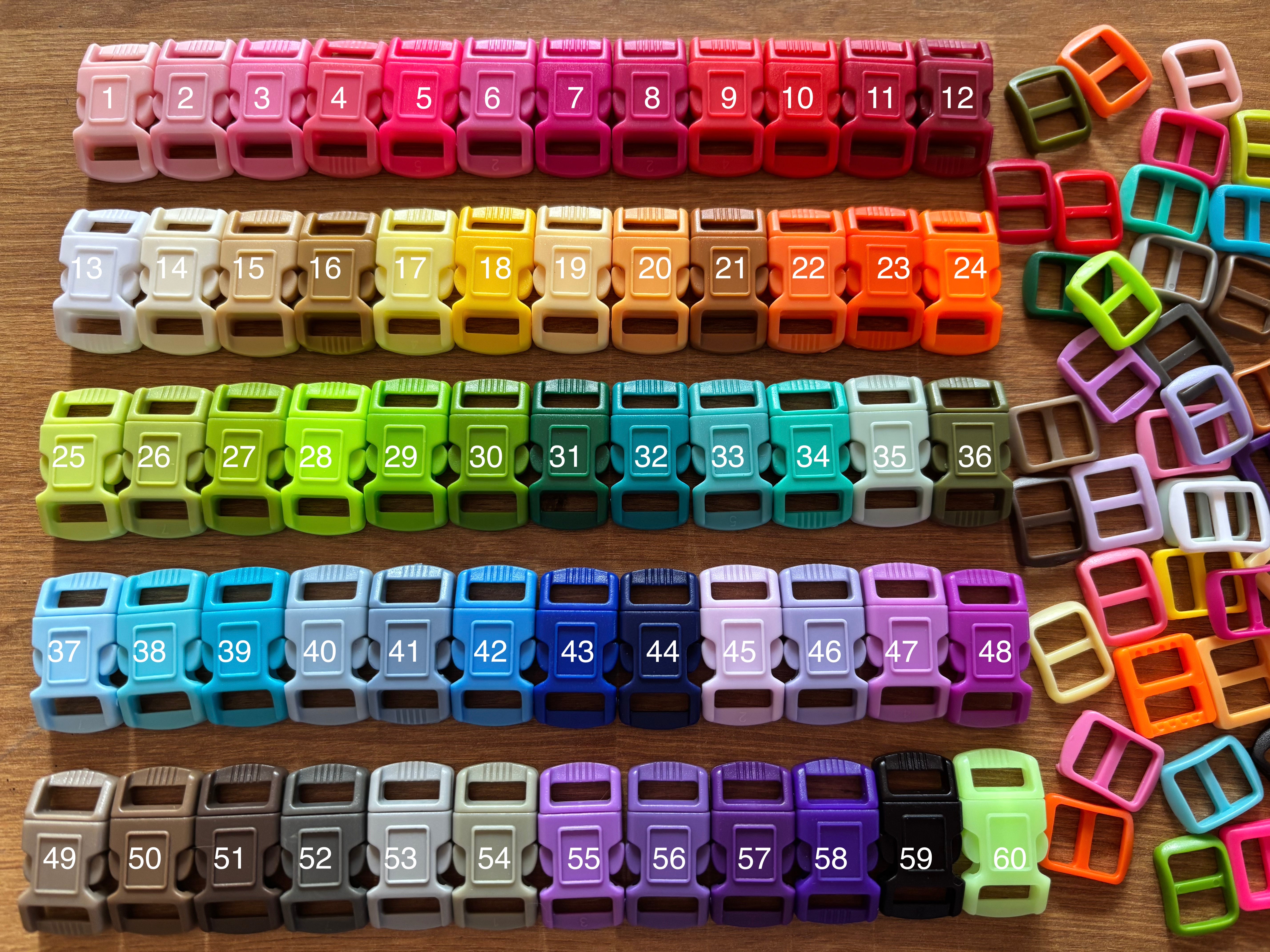 50x Contoured Cat Collar Safety Breakaway Plastic Buckle & Triglides -60 Colors A