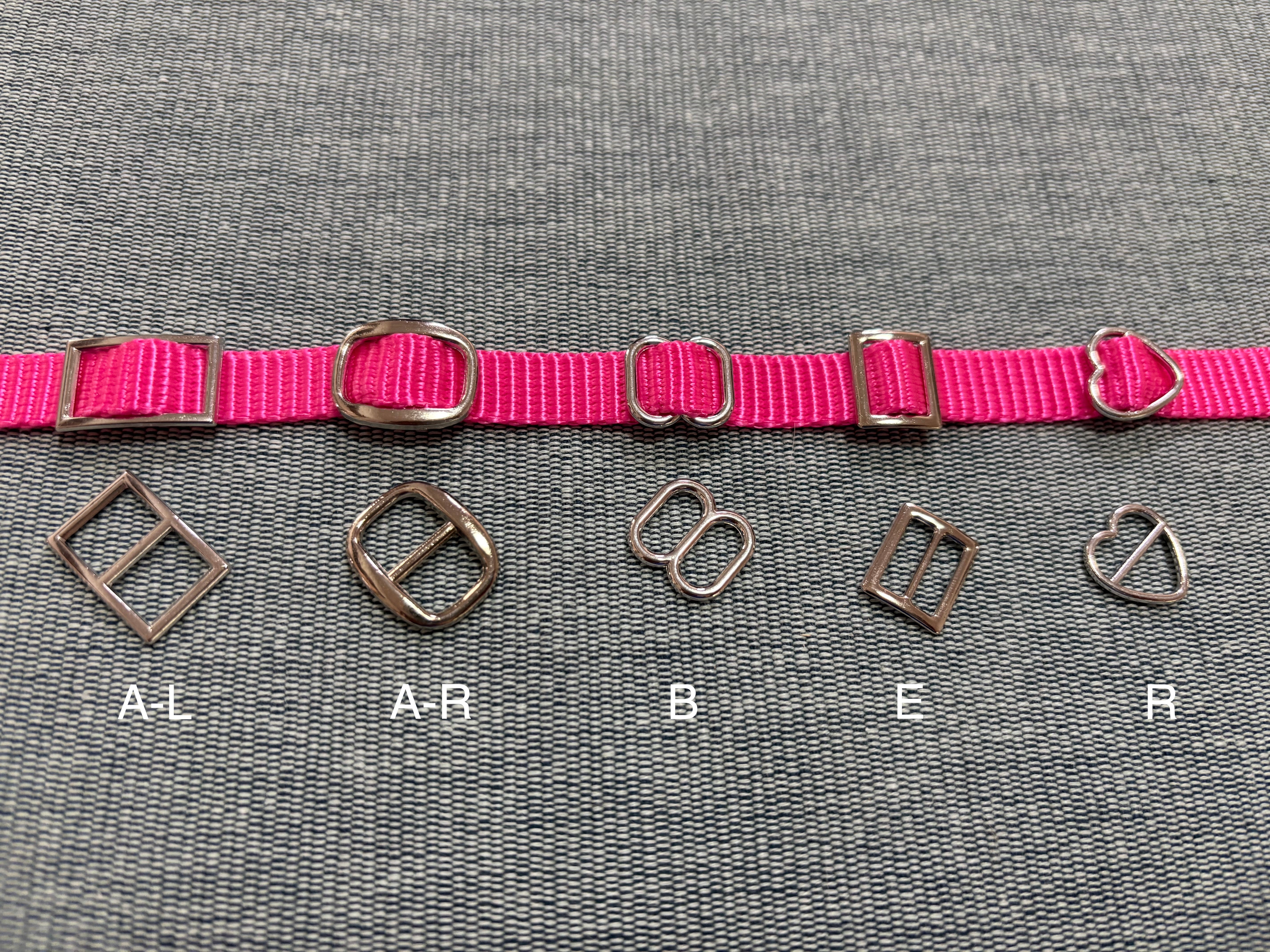 50- 3/8'' (10mm) Metal Triglides Webbing Sildes for Dog Cat Collar - 5 Styles