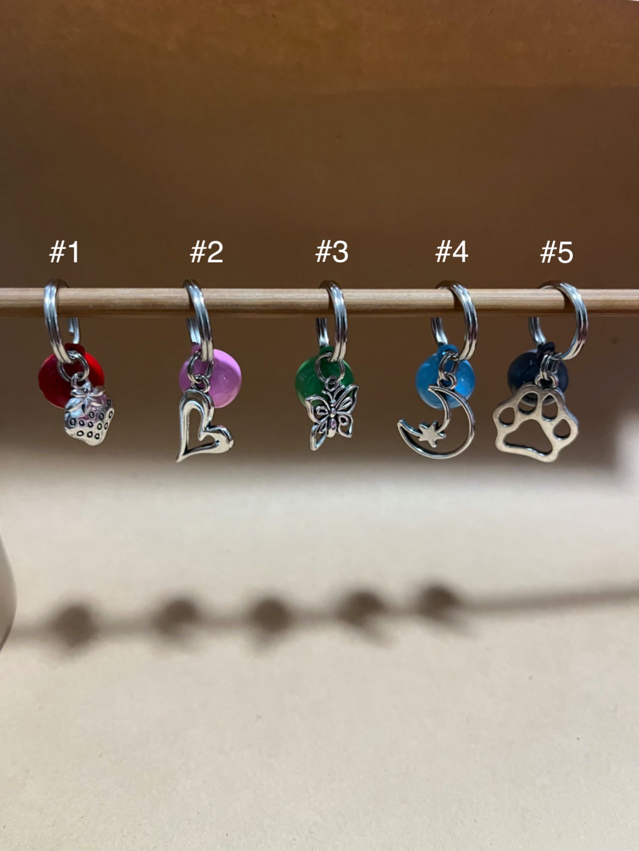 25x Candy color Jingle Bells with Charms for Cat Collar