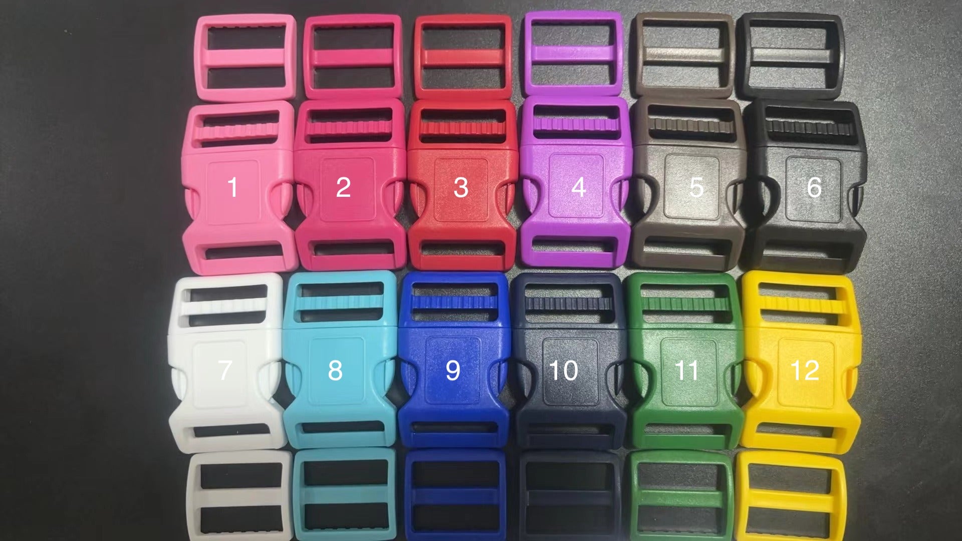 25x 1.5'' (38mm) Dog Collar Hardware Color Buckle & Triglides