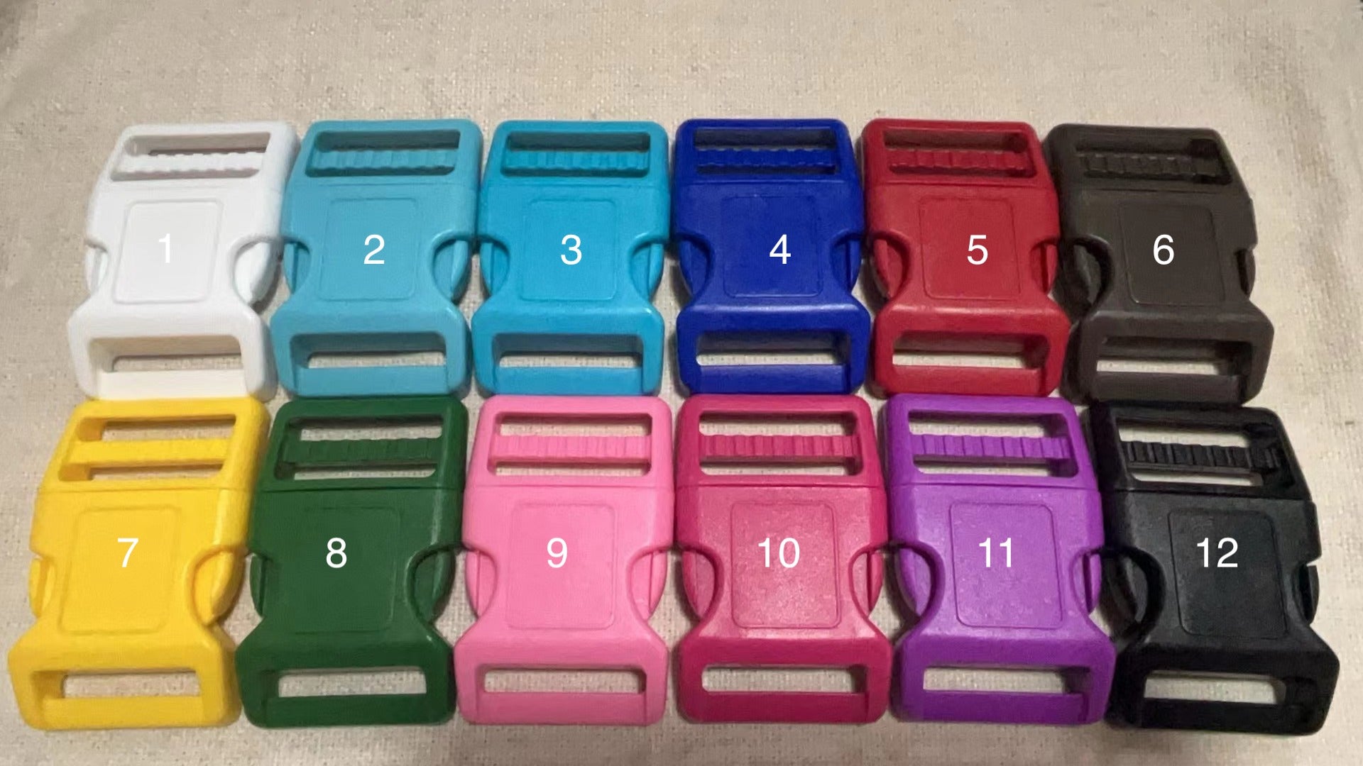 25x 1.5'' (38mm) Curved Dog Collar Color Plastic Buckle