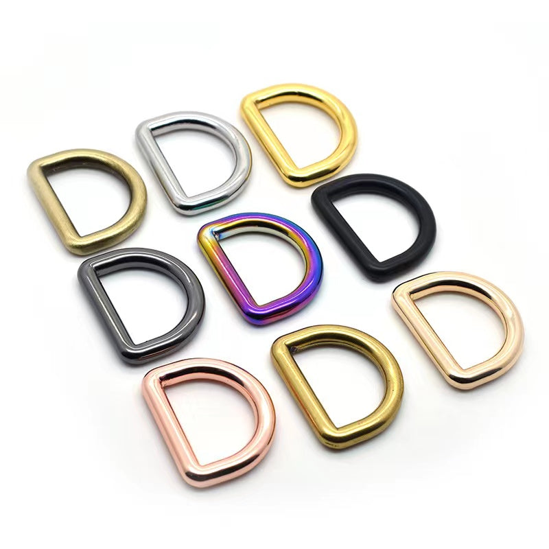 25x 1'' (25mm) Zinc alloy solid metal D ring for Dog collar- 6 Colors