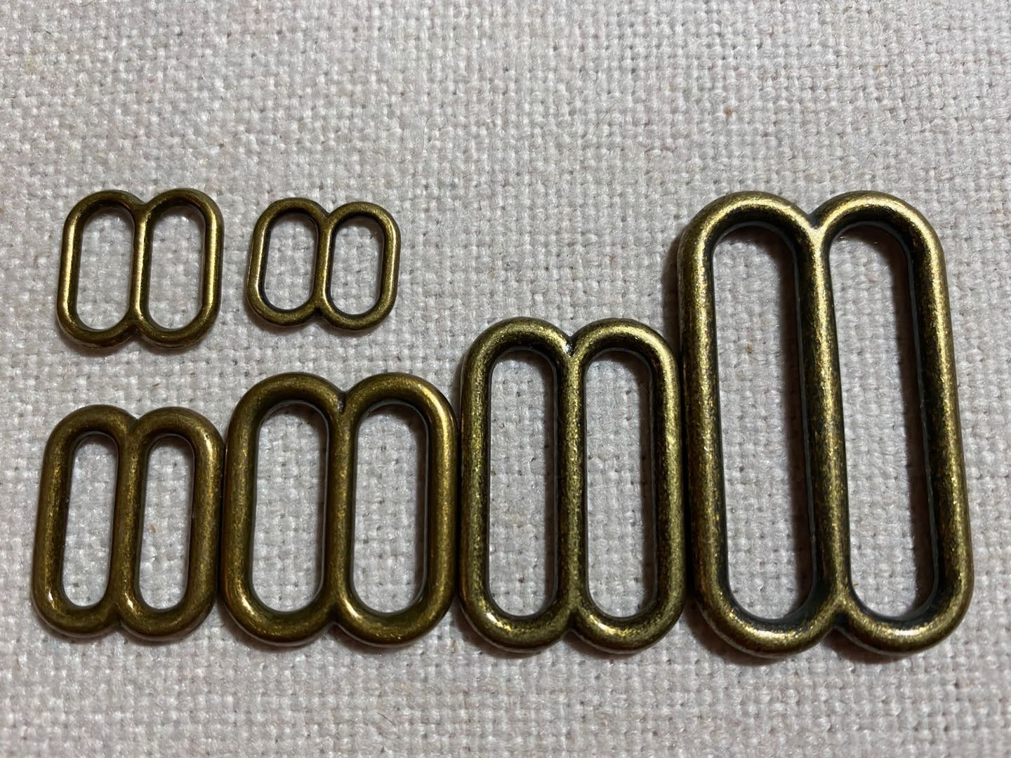 25x Metal Round Triglides Webbing Slides- Brass Color