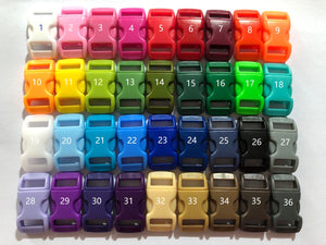 100x 3/8'' (10mm) Curved Plastic Buckles for Paracord Bracelet- Mixed Colors