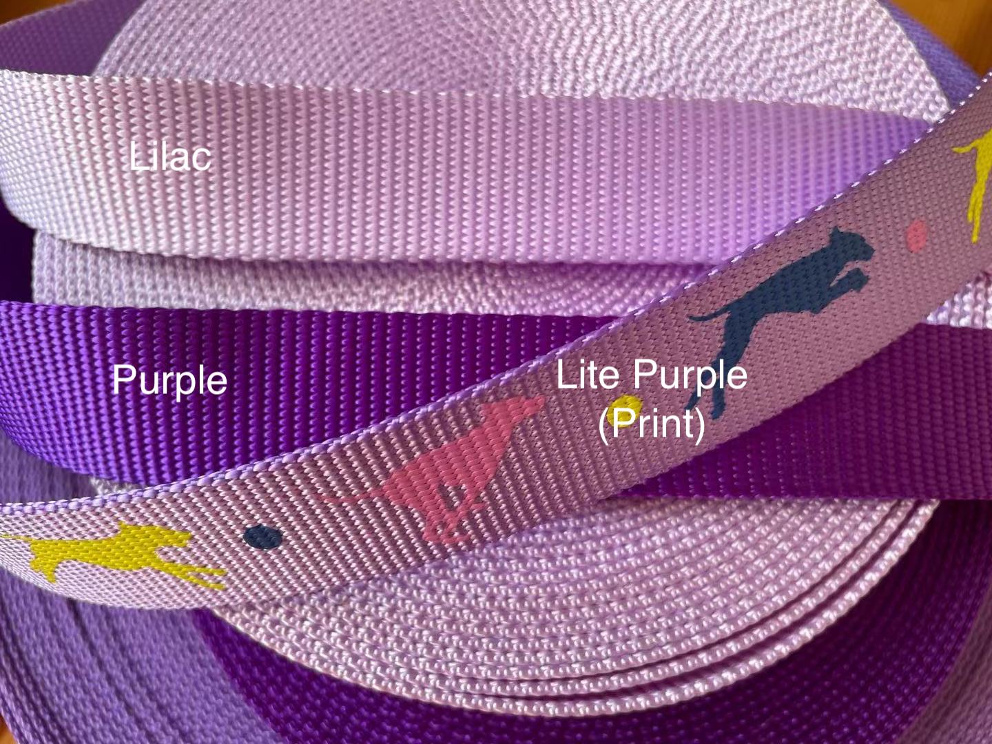 5 Yards- 1'' (25mm) Nylon Webbing for Dog Collar -Purples