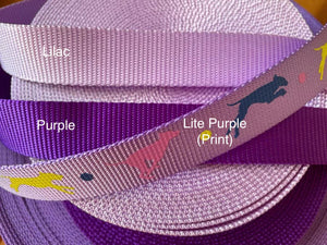 5 Yards- 1'' (25mm) Nylon Webbing for Dog Collar -Purples