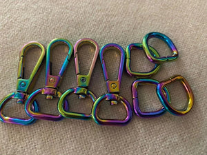 Rainbow Swivel Clips Snap Hook, D ring 5/8'' (15mm)