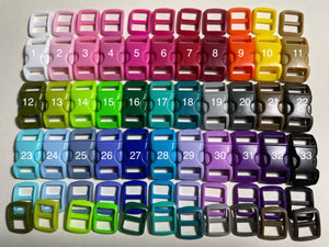 50x 3/8'' (10mm) Dog Collar Hardware Buckle & Triglides, 40+ Colors