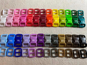 100x 3/8'' (10mm) Dog Collar Hardware Buckle & Triglides- 25 colors