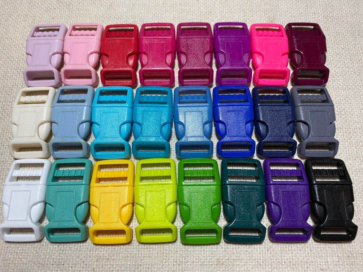 50x Dog Collar Curved Side Release Color Plastic Buckle-5/8C