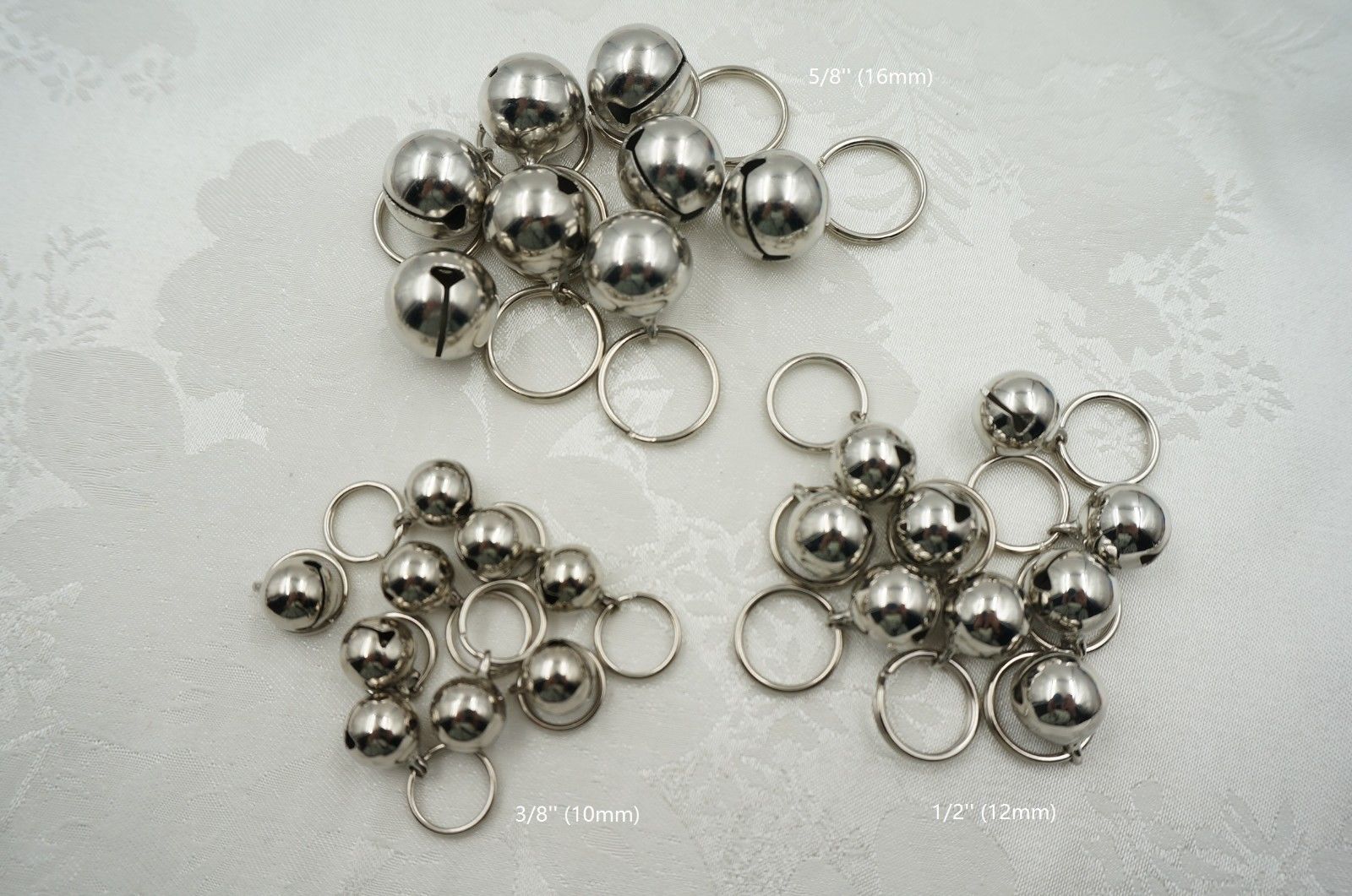 Silver Jingle Bells for Cat Collar- 10-12-14mm