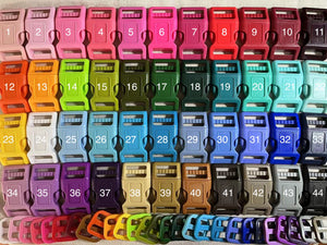 1'' (25mm) Dog Collar Color Buckle & Tri glides,  44 Colors