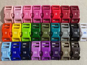 100x Dog Collar Curved Side Release Color Plastic Buckle, 3 Sizes, mix Color