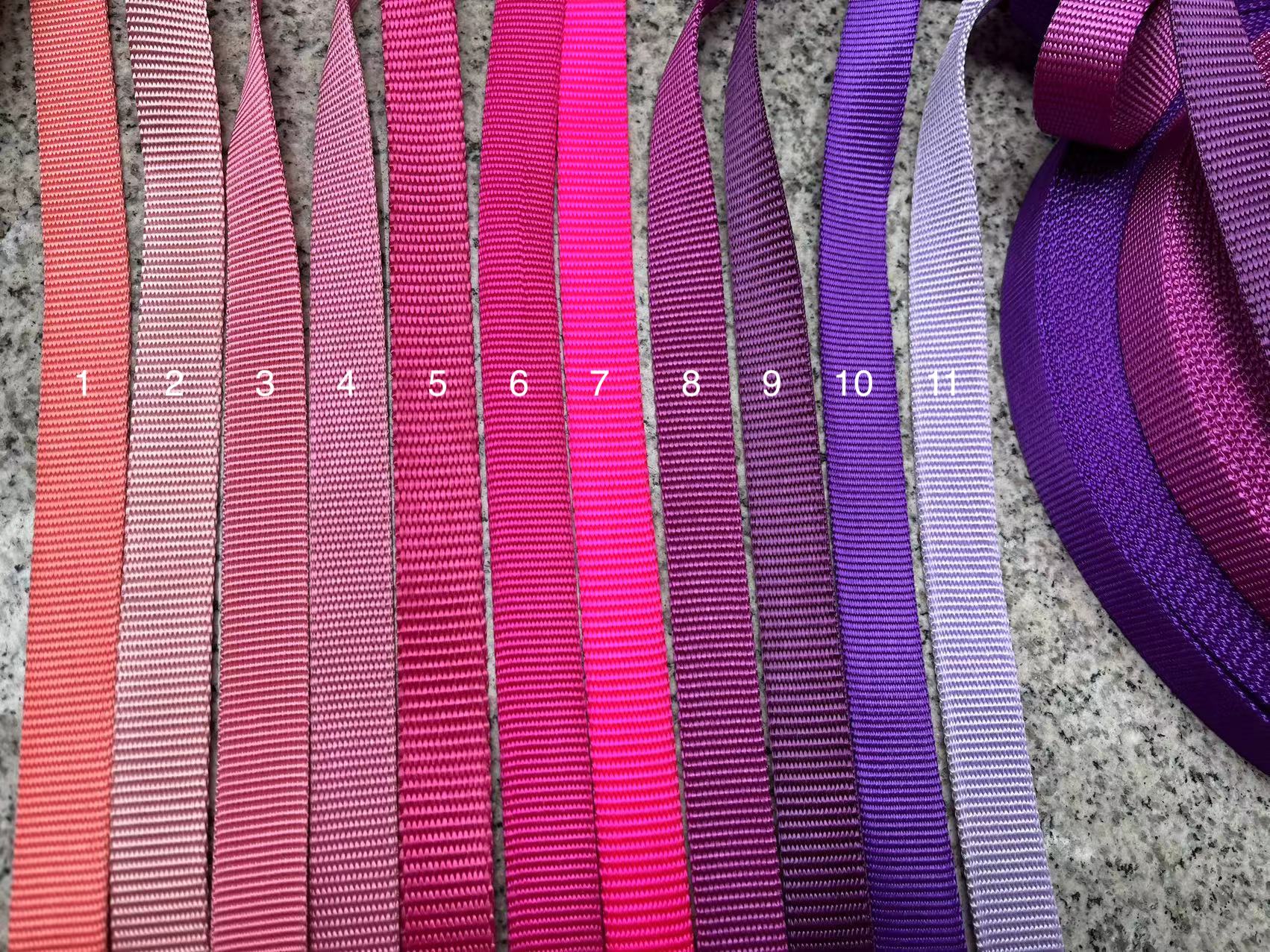 5 yards 3/4'' (20mm) Nylon Webbing for Dog Collar Purple Pink yellow