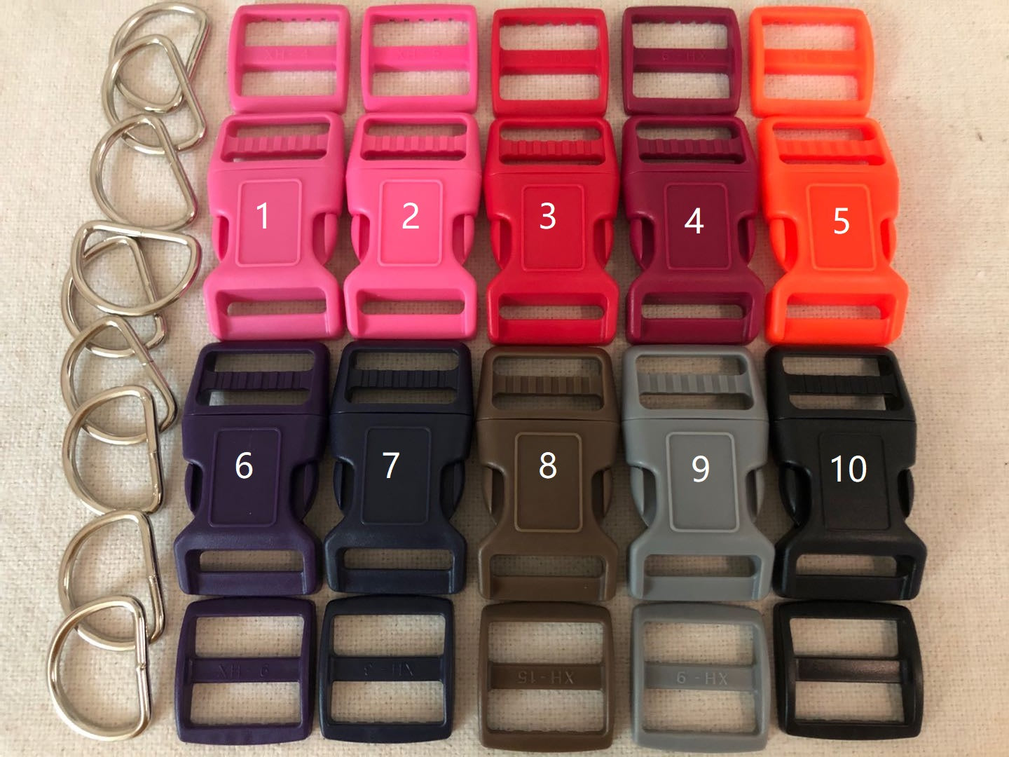 5/25 Sets, 1-1/4'' (32mm) Dog Collar Hardware Color Buckle Kits