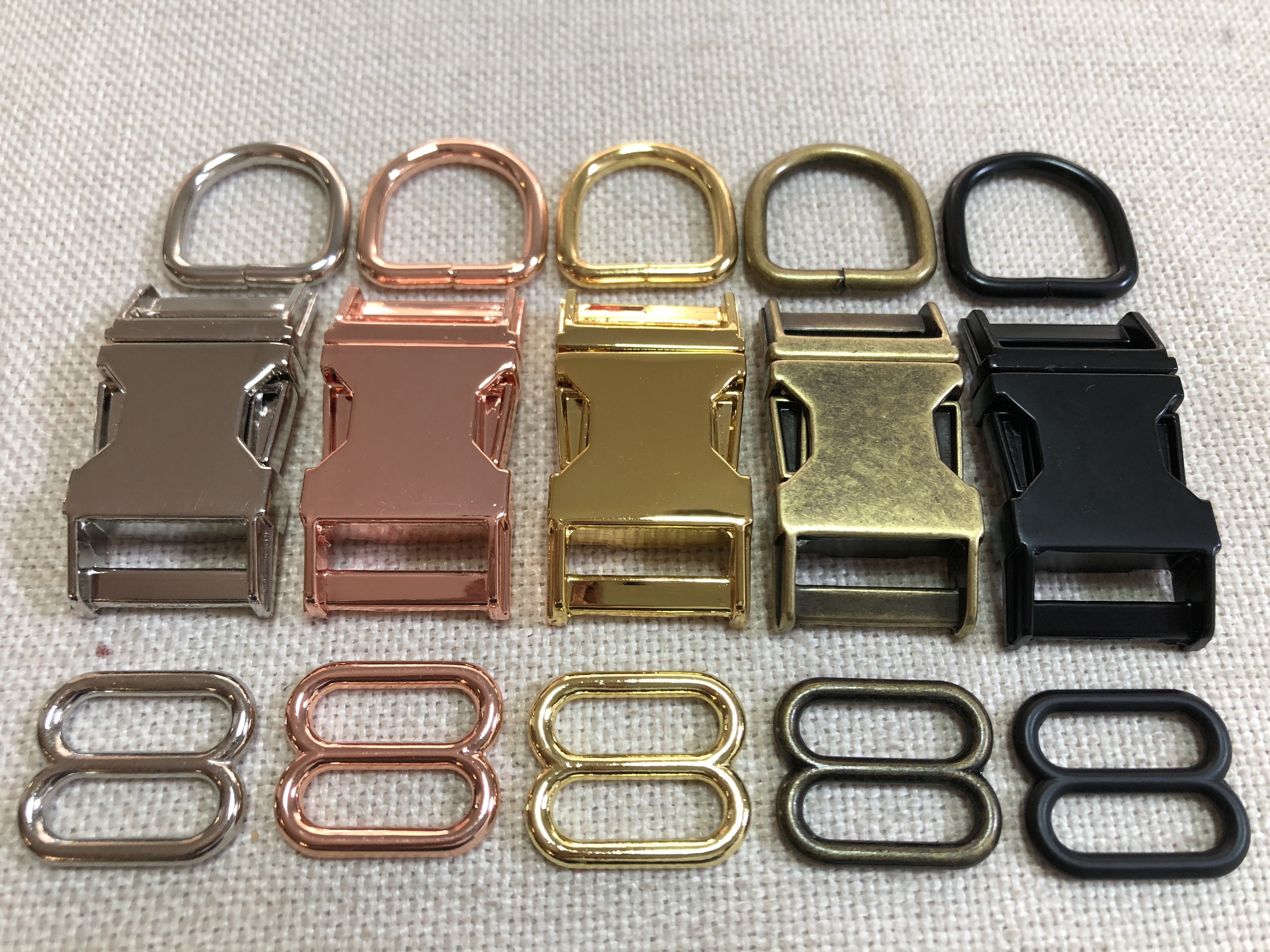 5-25 Dog Collar Hardware Metal Buckle Kits -Mixed Color Sets