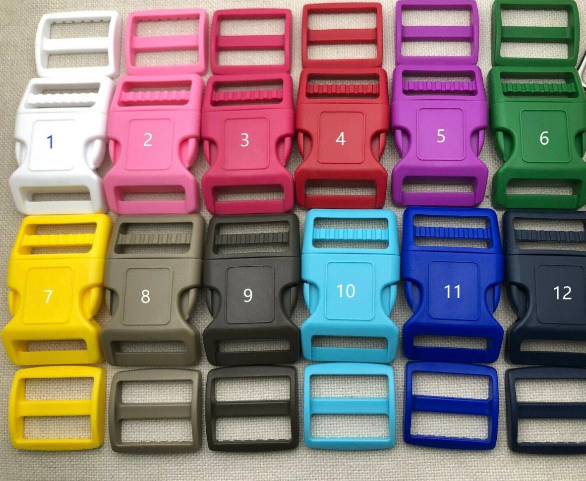 1.5'' (38mm) Curved Dog Collar Buckle and Triglides- mix color