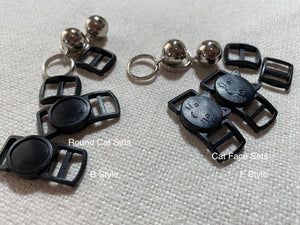 3/8'' (10mm) Cat Collar Hardware Kits -Safety Buckles Nice Curved+Bell
