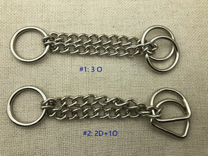 5x 1'' Martingale Collar hardware sets, weld chain & rings- Silver