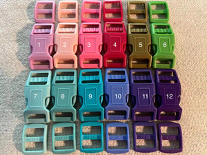 5 Sets Dog Collar Color Buckle and Triglides 5/8''