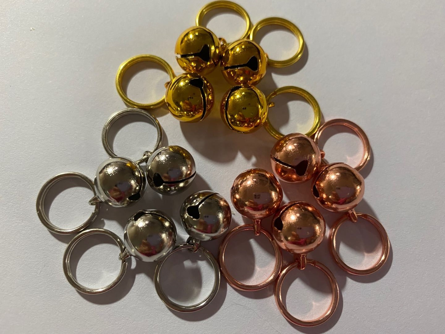 25/100x Brass Jingle Bells for Cat Collar- Silver, Rose Gold, Gold -1/2'' (12mm)