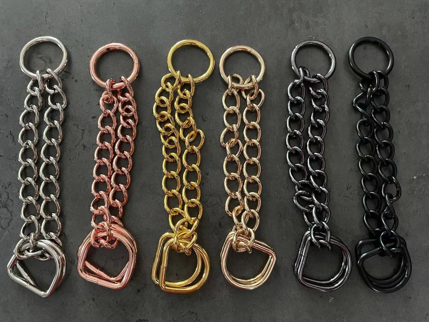 3/4'' (20mm) Martingale Collar hardware sets, weld chain & rings - 6 Colors