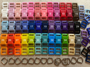 36-50 Sets -3/8'' (10mm) Dog Collar Hardware Kits- 36 colors H