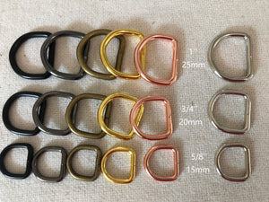25x Welded D Ring for Dog Collar -6 finished colors