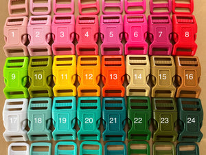 1'' (25mm) Dog Collar Color Buckle & Triglides, 43 Colors