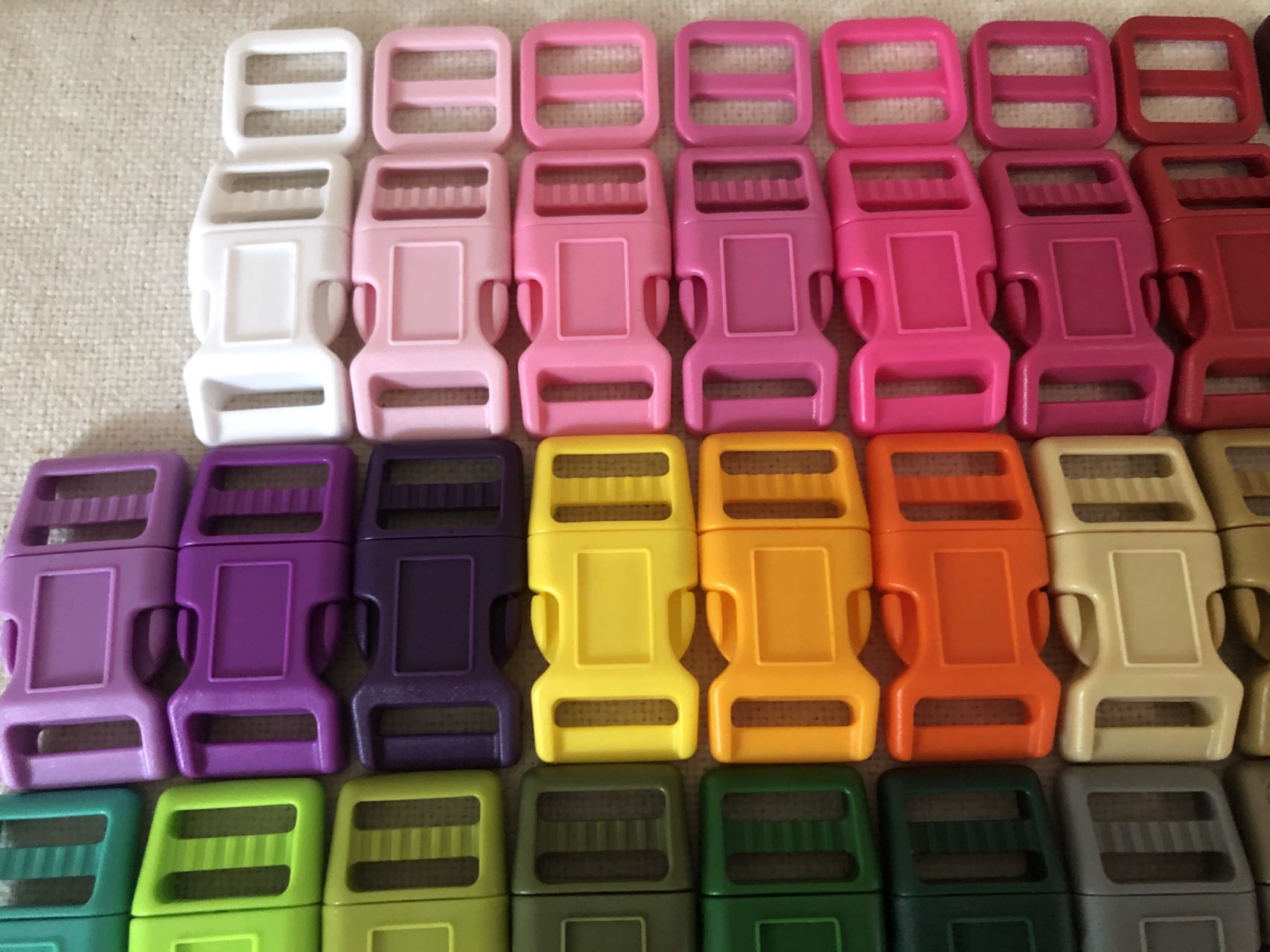 100 Sets Dog Collar Color Buckle and Triglides Custom New Color