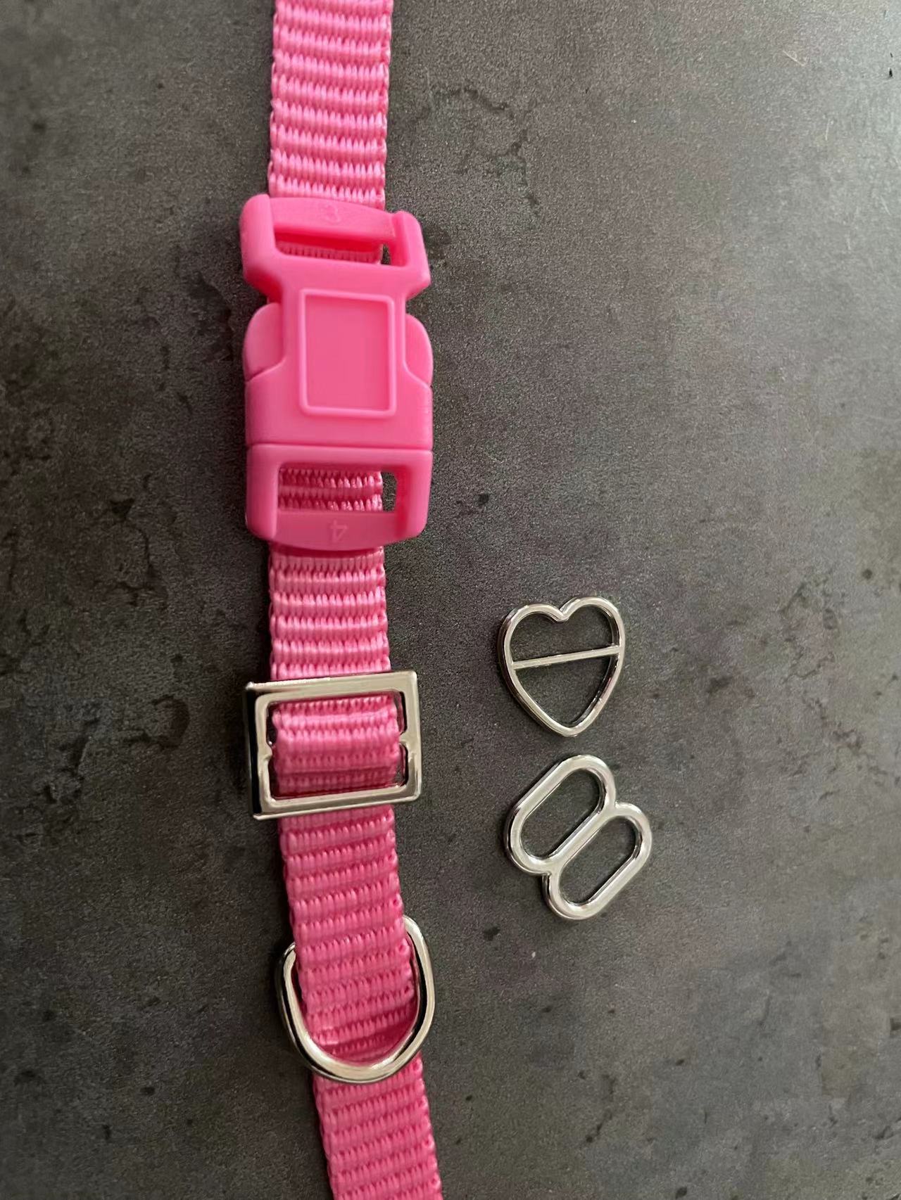 100 Sets 3/8‘’ Pink Dog Collar Hardware Kits