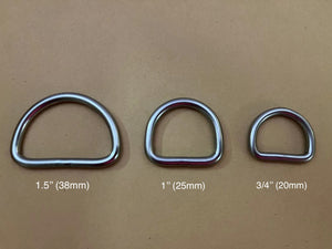 25 x Full Welded Stainless Steel D ring, 3/4'' 1'' 1.5''