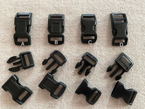 25-500, 3/8'' (10mm) Curved Plastic Buckles for Dog Collar